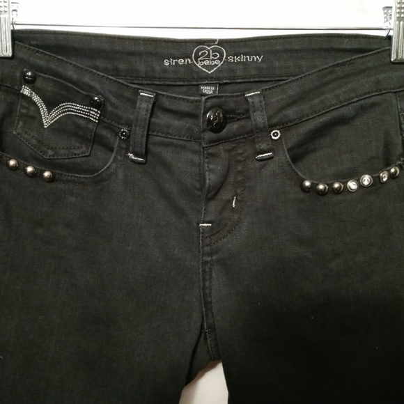 👖Bebe/Siren 2B bebe Skinny Black Jean 🆕Size 28 Women,A Fabulous Gift Item 🎁 - Picture 4 of 16